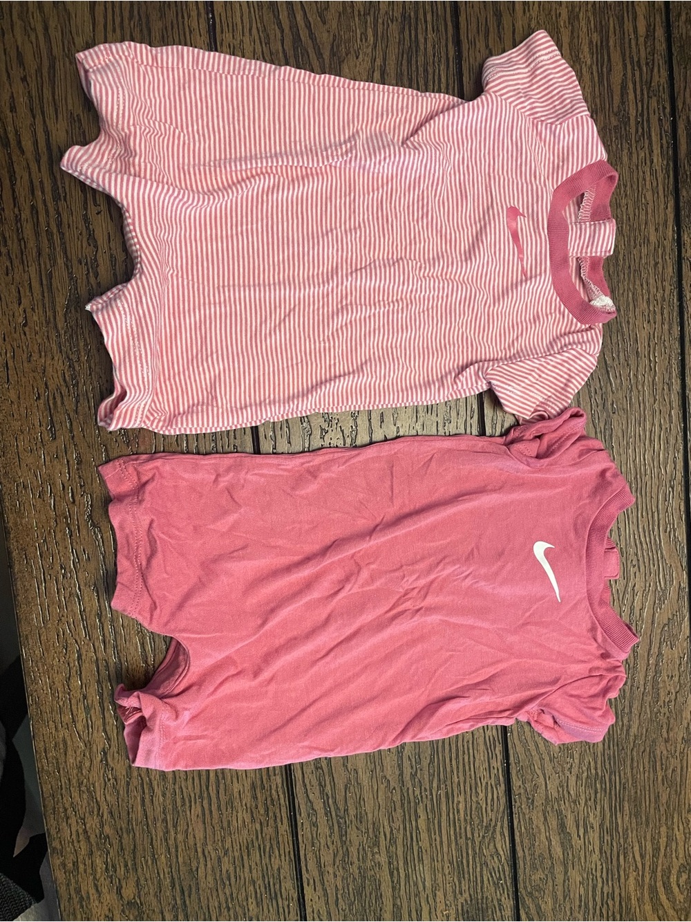 Nike Pink Short Sleeve Baby Romper Set - Solid & Striped